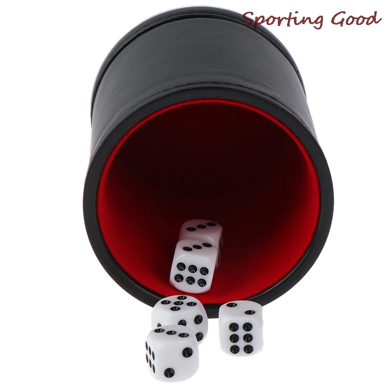 Foreign Trade PU Leather Flannel Mute Dice Cup Bar KTV Entertainment Dice Cup Game Supplies