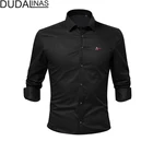 Dudalinas Aramy, новинка 2020, мужские рубашки с длинным рукавом, однотонные, с вышивкой, приталенные, мужские, деловые, высокое качество, повседневные, мужские