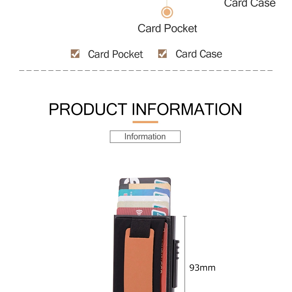 RFID смарт-кошелек держатель кредитной карты металлический тонкий мужской кошелек пройти секретный всплывающий минималистичный кошелек маленький черный кошелек