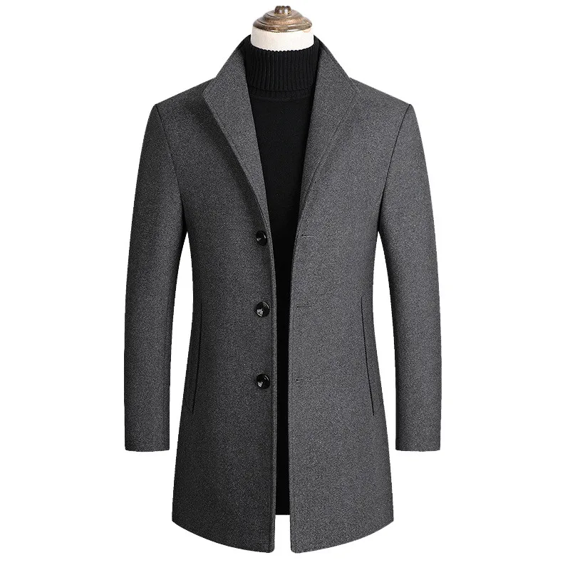 

Mountainskin Men Wool Blends Coats Autumn Winter New Solid Color High Quality Men's Wool Jacket Luxurious Brand Clothing