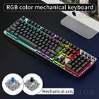 EAOR 104-клавишная механическая игровая клавиатура с RGB-подсветкой, водонепроницаемая сменная клавиатура, переключатель, проводная клавиатура для настольных ПК, ноутбуков, геймеров