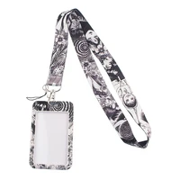 ya106 thriller anime fashion lanyards id badge holder for student card cover business card with lanyard