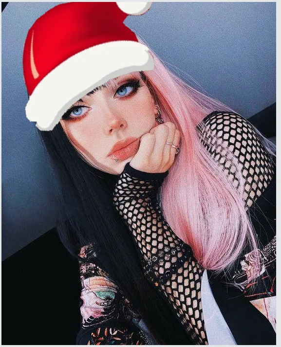 

Sylvia Synthetic Lace Front Wigs Half Black Half Pink Color Loose Wave Lace Front Wigs Cosplay Wigs Fashion Wigs For Women