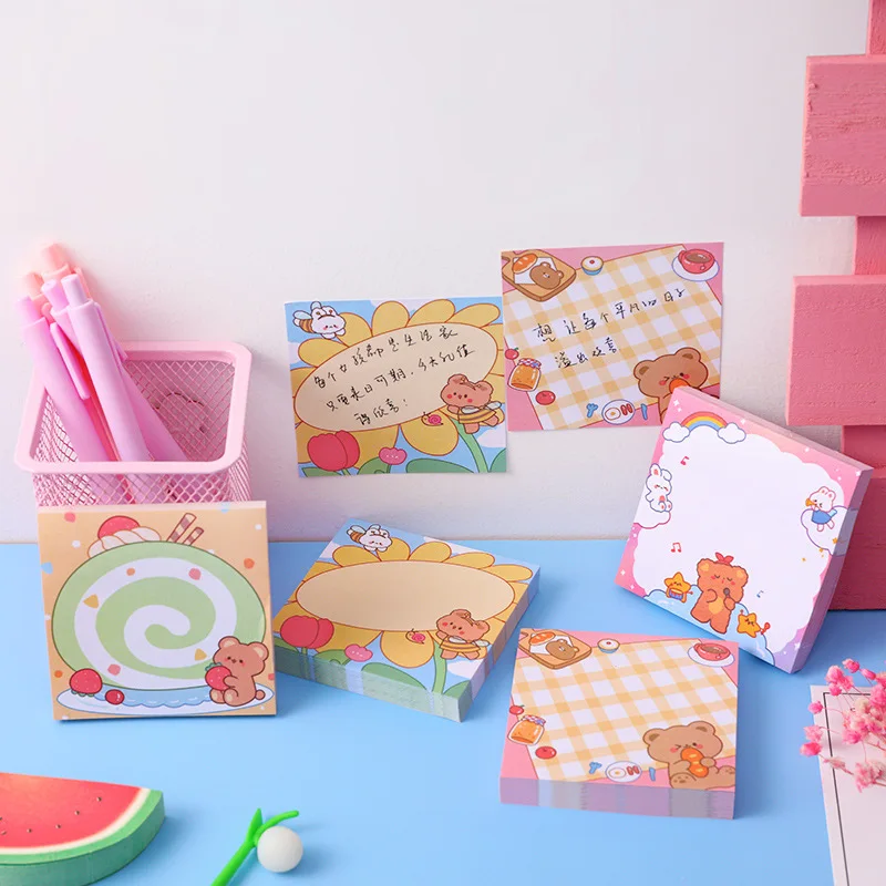 Записная книжка для девочек портативный мультяшный блокнот Стикеры сообщений