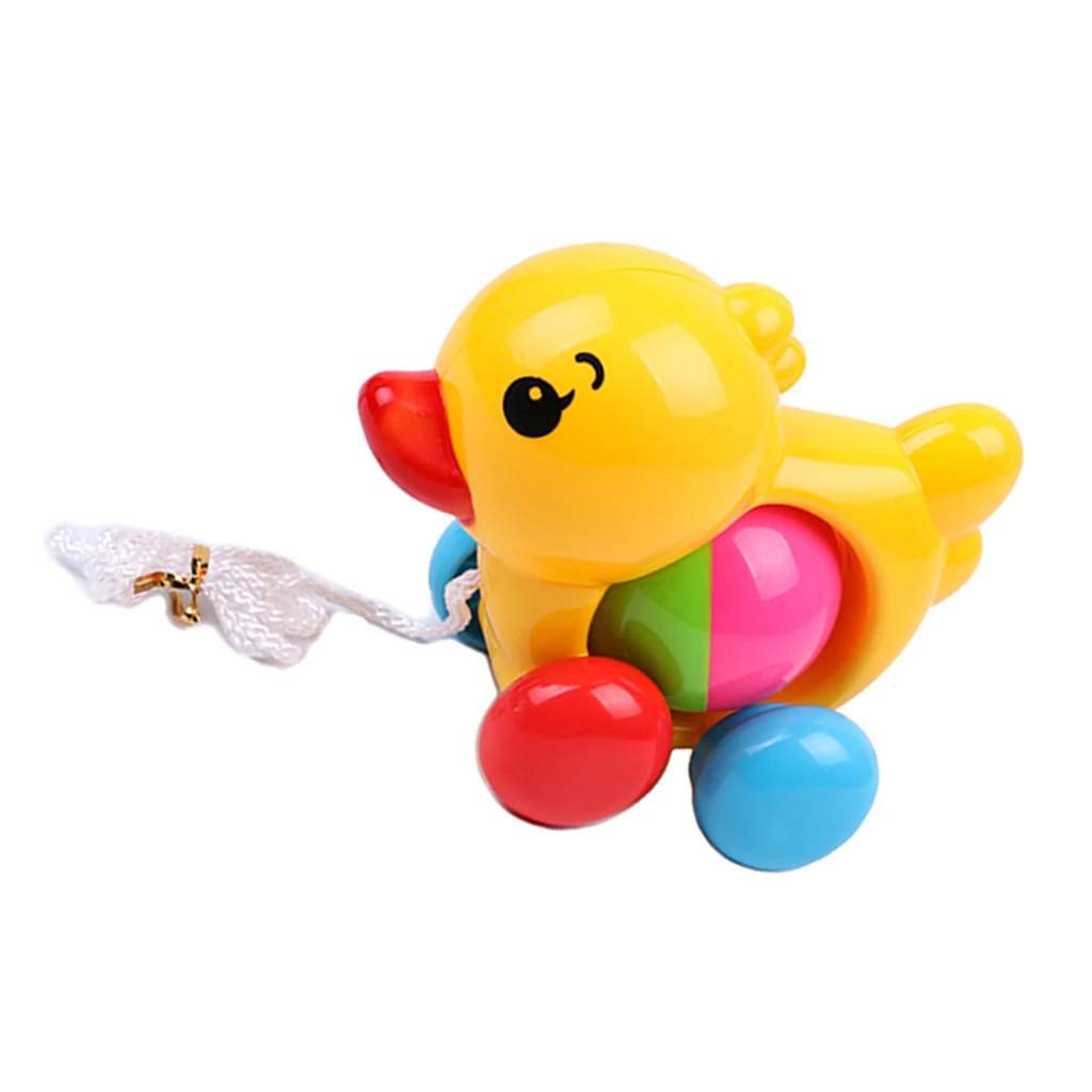 

Plastic Yellow Duck Pull Toy Baby Learning Walking Rattle Educational Toy