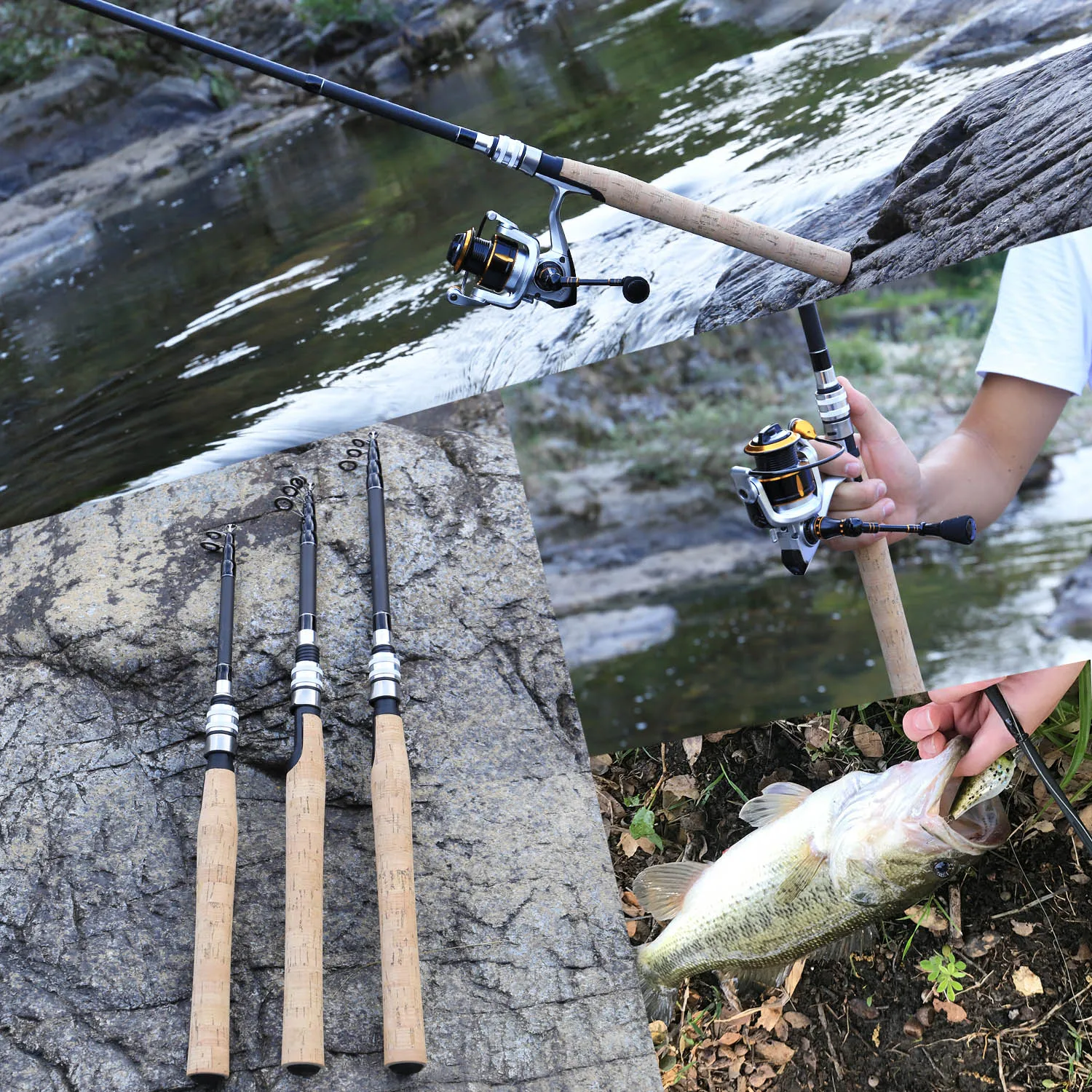 Sougayilang Mini Portable 1.8M 2.1M 2.4MTelescopic Fishing Rods feeder Bass Hard Bait Casting Spinning Rod pole Tackle | Спорт и