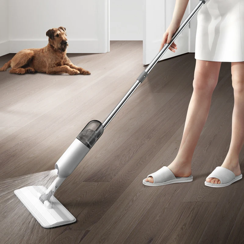 Швабра с распылителем для пола со сменными вставками из микрофибры плоская