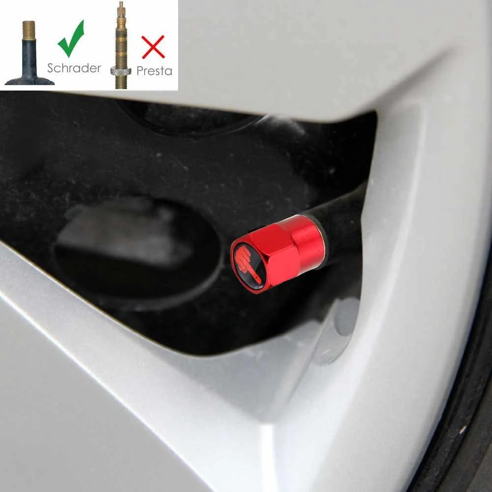 

DSYCAR 4Pcs/Set Red anodized Tire valve stem Caps Aluminium Middle Finger Individuality Stem Dust Covers