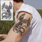 Водостойкая Временная наклейка, тату, дракон, Феникс, тело, руки, ноги, стикер для творчества, крутая