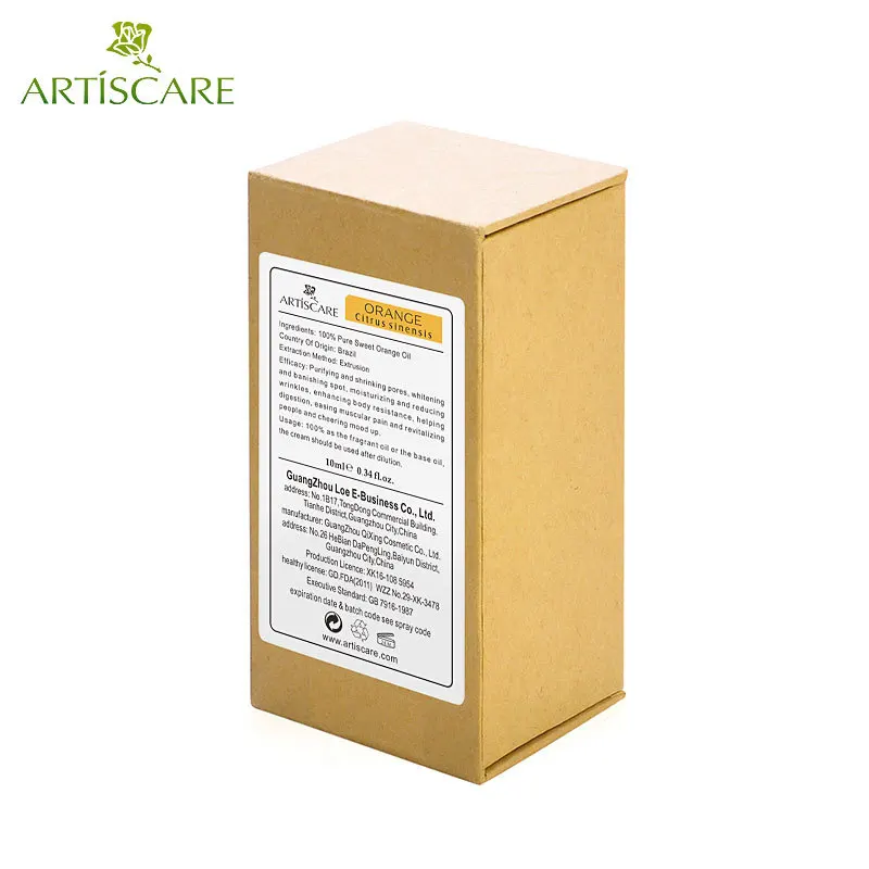 ARTISCARE 100% чистое сладкое оранжевое эфирное масло 10 мл для осветления и увлажнения