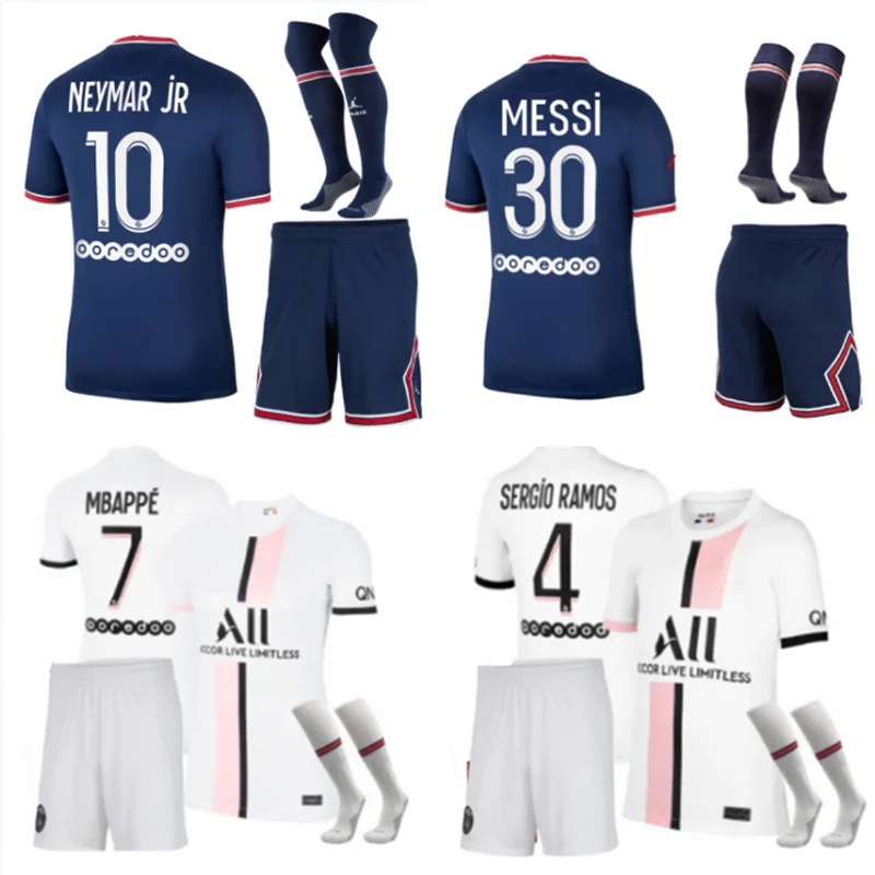 

New Messis 2022 PSG soccer jersey kids adult kit Ligue patch 21 22 MBAPPES NEYMARS Maillots de football shirt men kit set