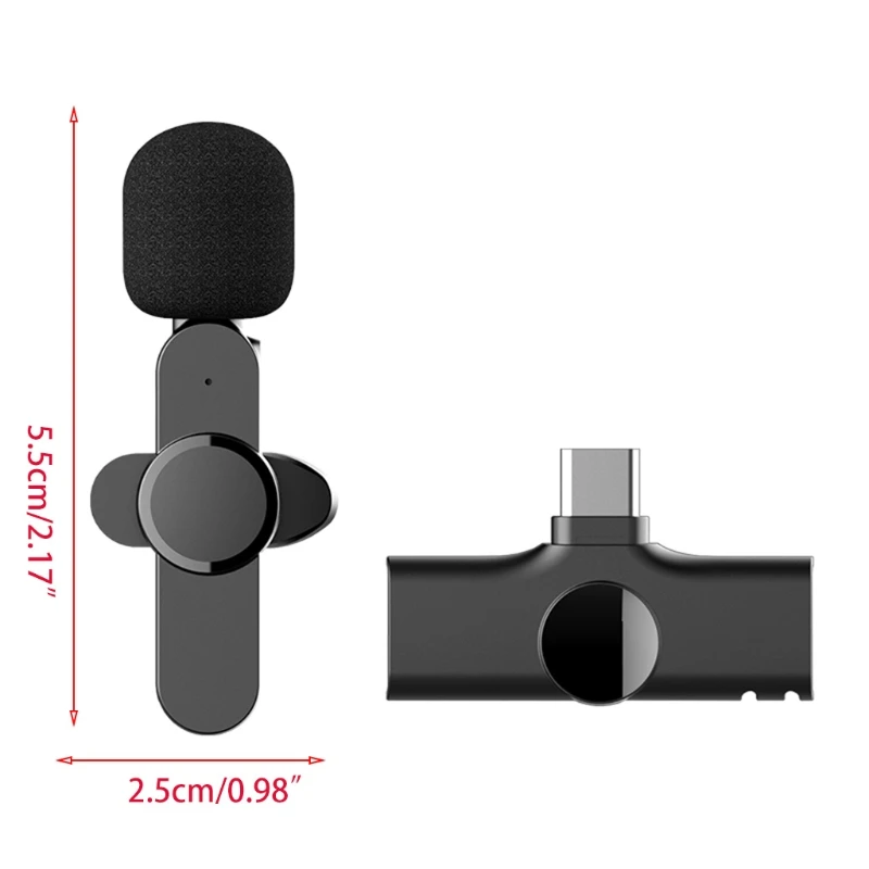 

Live Broadcast Mic Type C Wireless Microphone System USB C Video Recording Mic