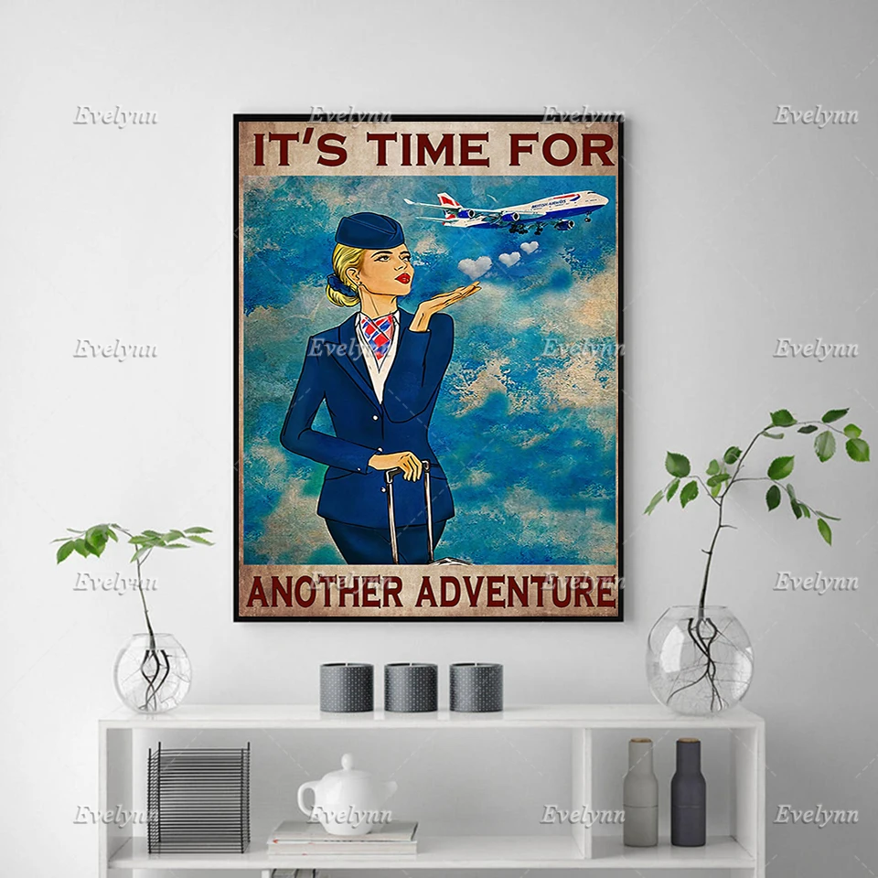 Бортовой стюардесс пришло время для другого Ранда украшение гостиной домашний