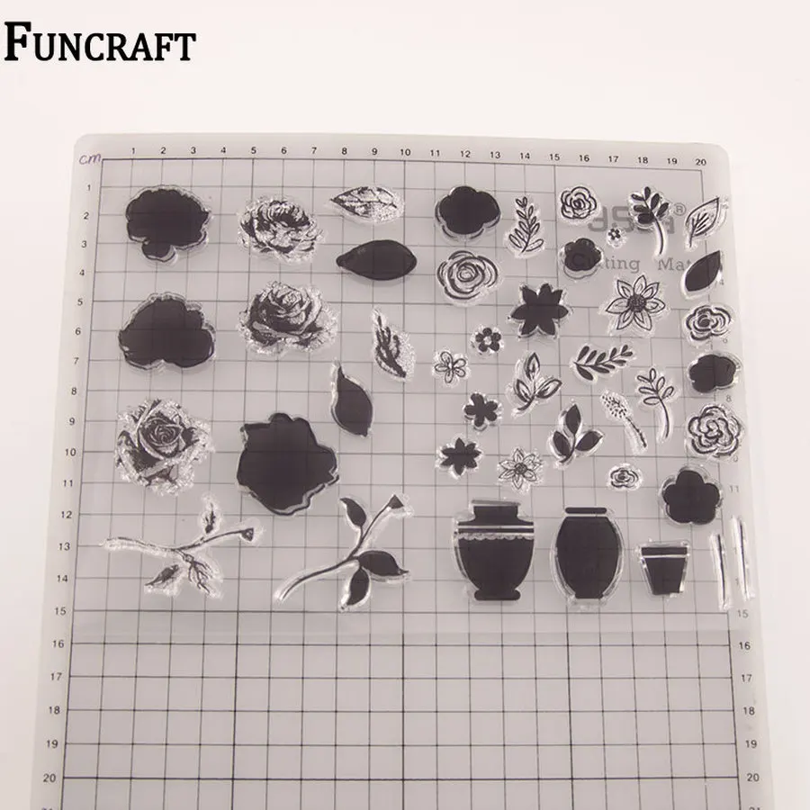 2020 New Beautiful Flower Leaves Delicate Vase Clear Rubber Stamps for Card Making Scrapbooking Christmas Silicone | Дом и сад