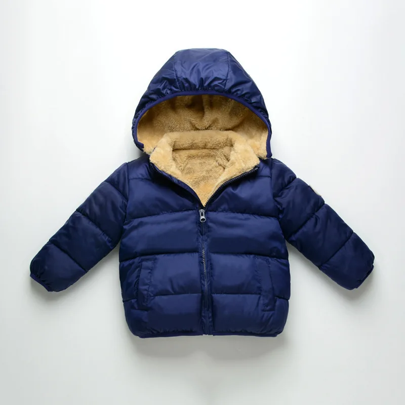 

Baby Boys Winter Outerwear Children Cotton Thick Velvet dDown Parkas For Girls Toddler Warm Jackets Clothing Kids Casual Coats
