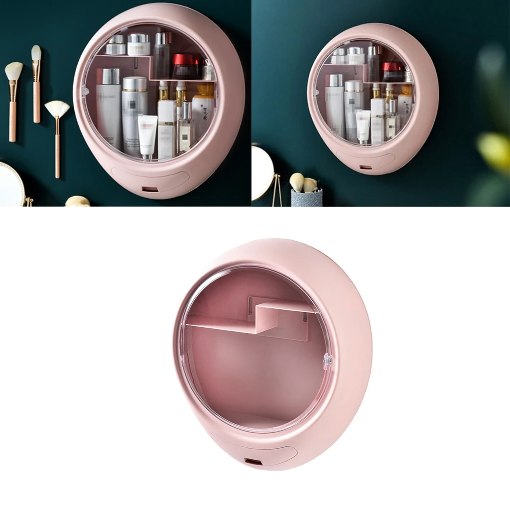 

Wall Mount Makeup Storage Box Organizer NO DRILLING Dustproof Waterproof