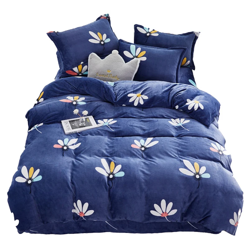 Фланелевый домашний комплект пододеяльников 1 шт. коралловый флисовый