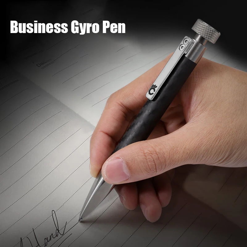 Carbon Fiber EDC Stainless Steel Tactical Pen Multifunctional Business Pen Gyro Pen