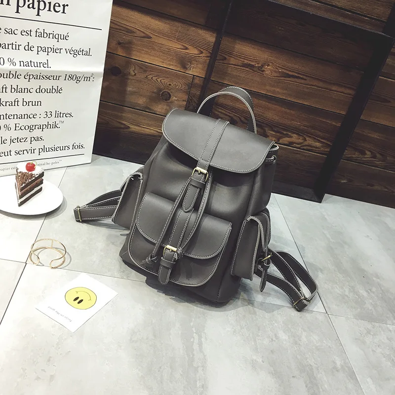 Стильный кожаный рюкзак для путешествий женская сумка Минималистичная