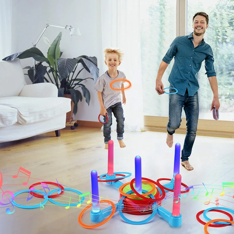 

Electric Light Ring Toss Games Outdoor Color Circle Throwing Game for Kids Family Party Favors for Boys Girls
