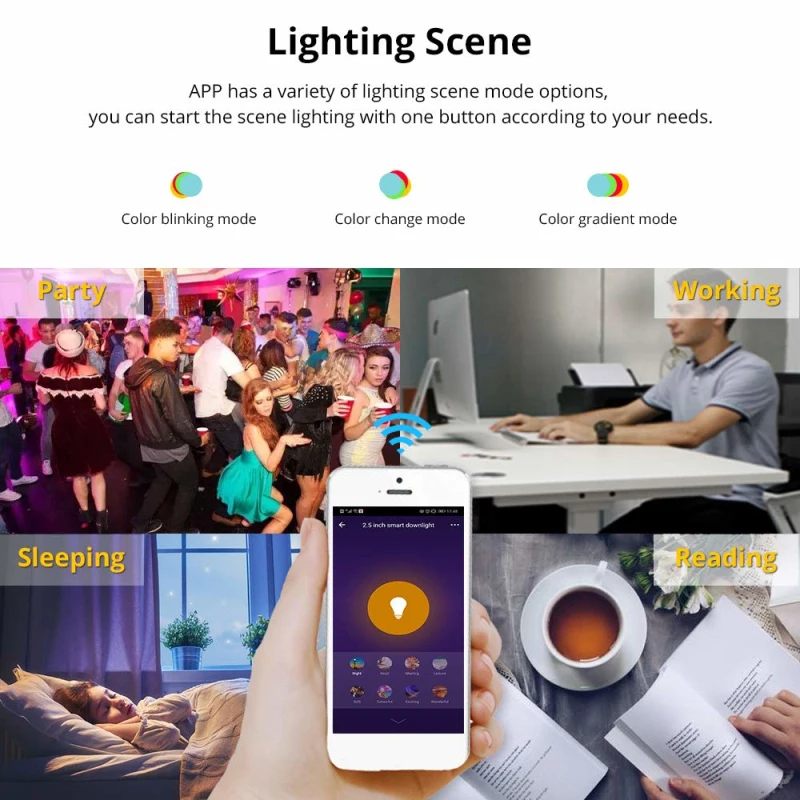 

GU10 Spotlight WiFi Smart Light Bulb 4w RGB+CW 2700-6500K Smart Bulb App Remote Control RGB Light Lamp For Alexa Google Home