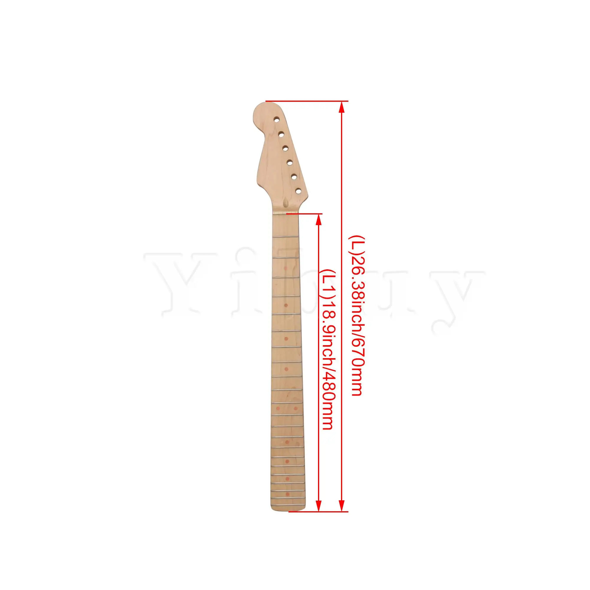 

Yibuy Electric Guitar Neck DIY 22 Fret for Left Handed Guitar Part Replacement