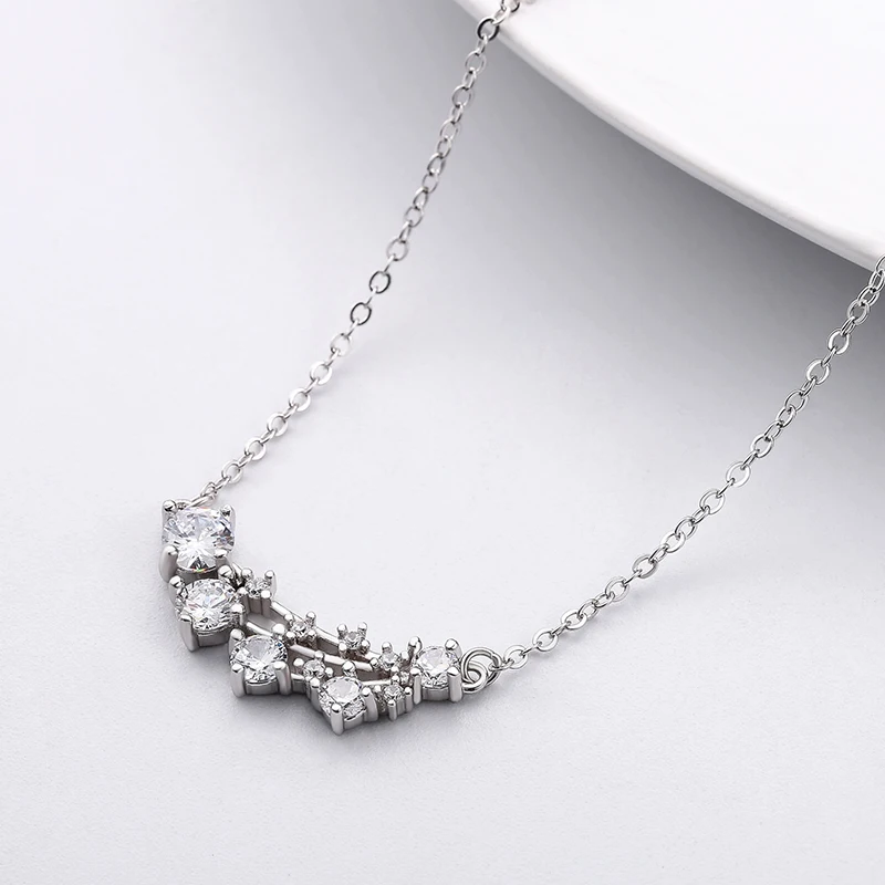 

Fashionable sterling silver inlay zircon attractive sexy clavicle chain pendant mixed with wholesale free delivery4