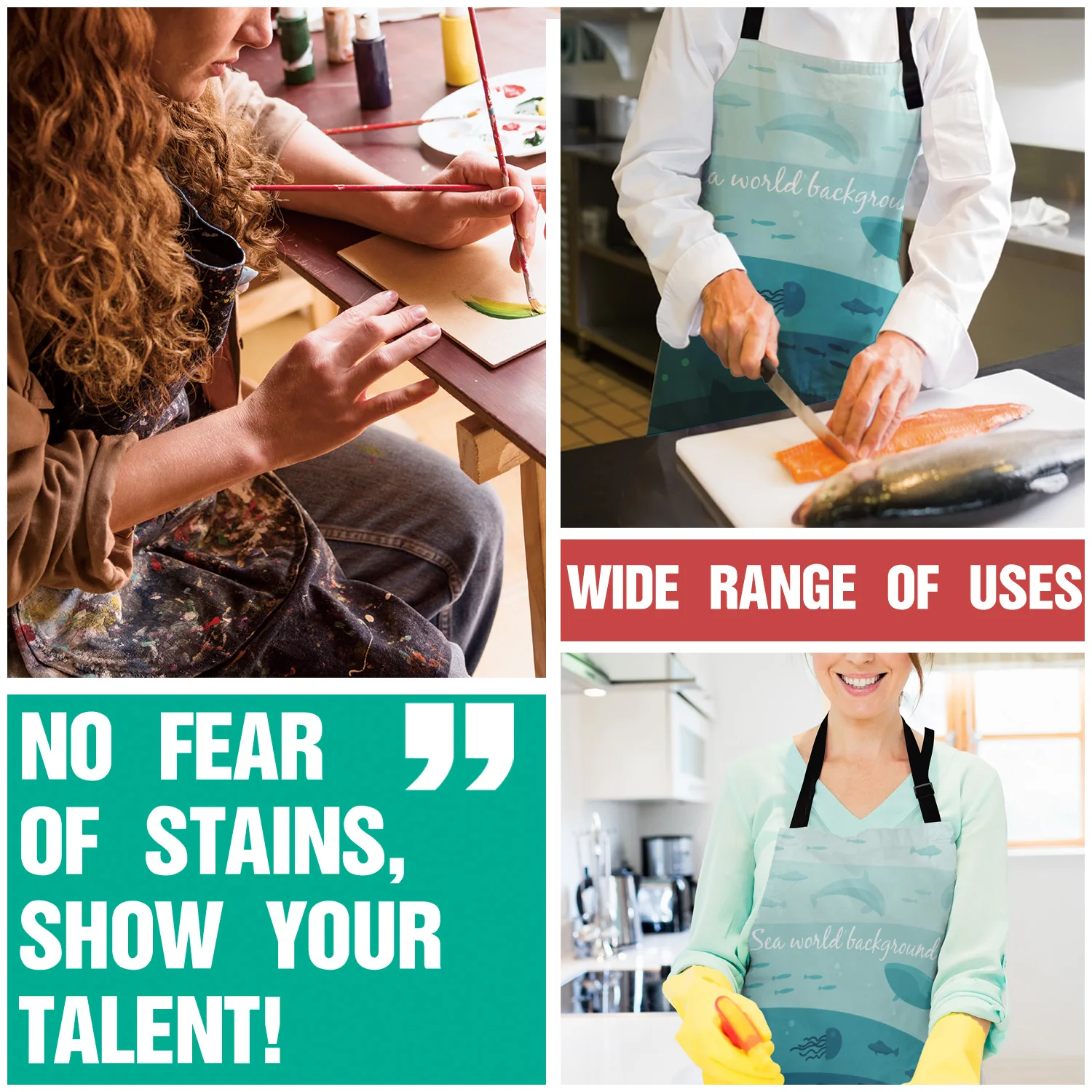 Tophome Кухонный Фартук с рисунком морских слов регулируемые фартуки из парусины