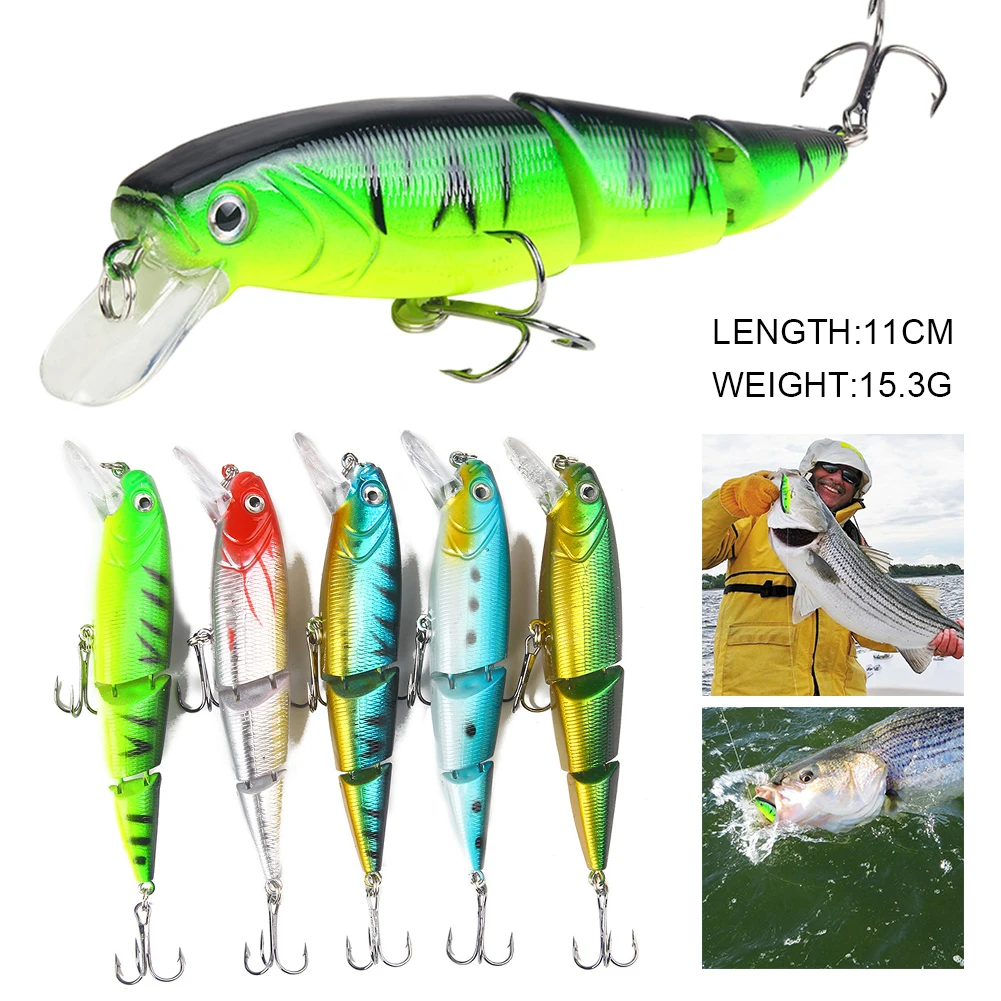 

1PCS Wobblers Fishing Lure Multi-section Hard Bait110mm 15g Artificial Bait Minnow Lure Crankbait Perch Carp Fishing Tackle Lure