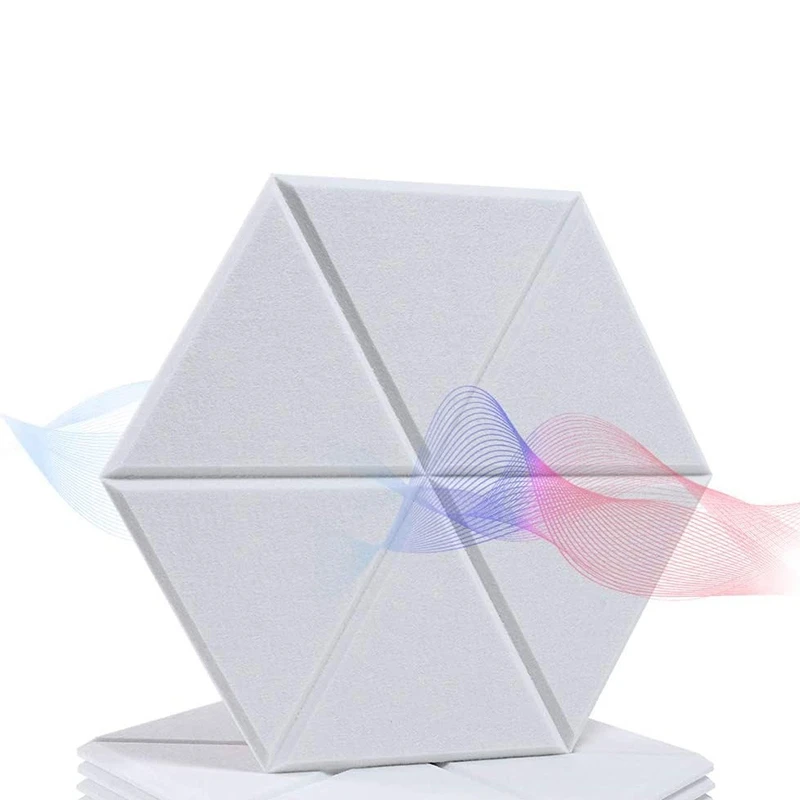 

6 Pack Hexagon Acoustic Panels Soundproof Padding High Density Decorative Sound Dampening Panels for Studio,Home&Office