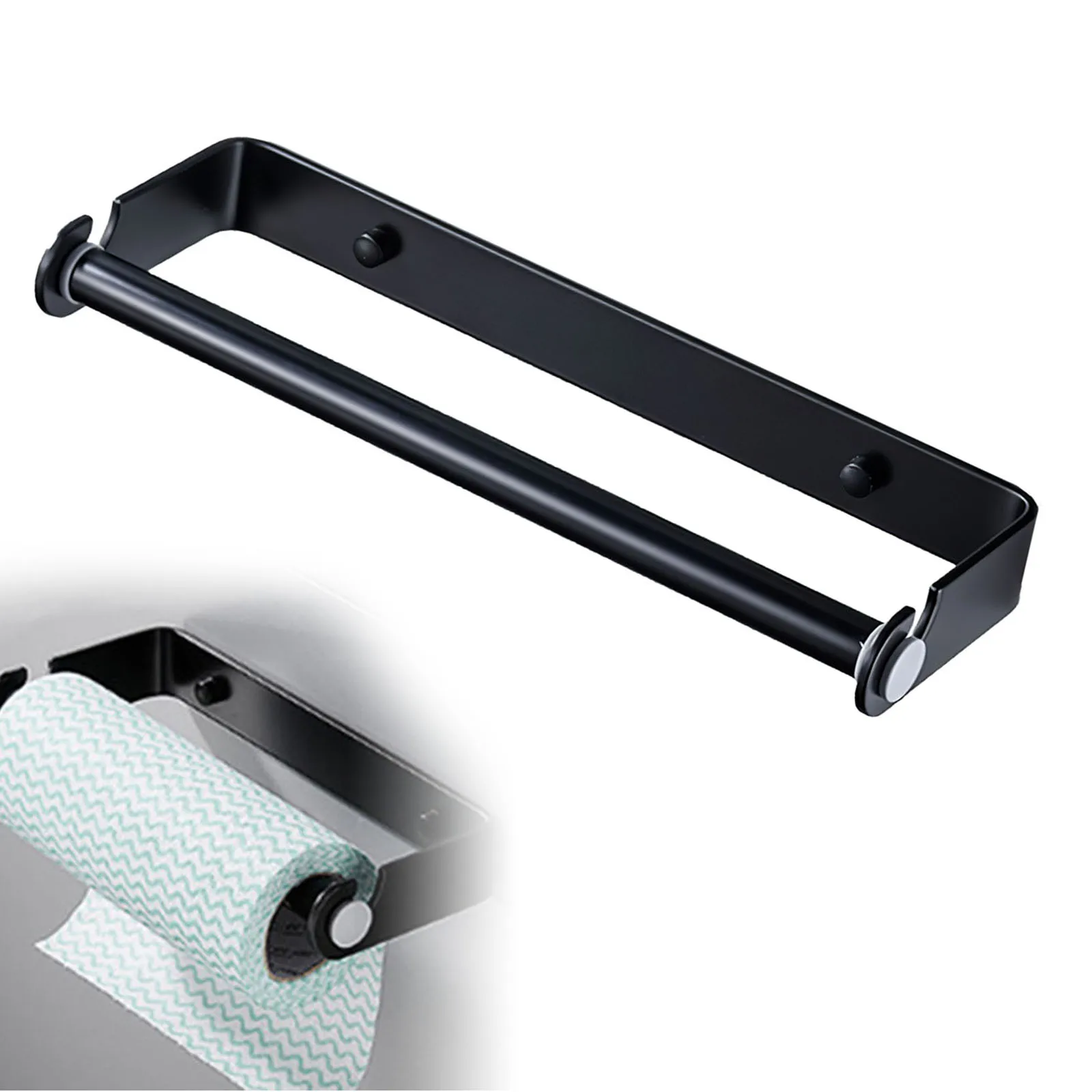 

Кухонный держатель для рулона салфеток, настенное крепление для ванной комнаты, стойка для хранения, черный изысканный держатель для салфе...