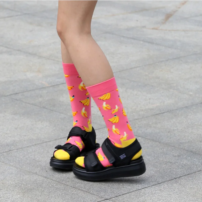 Lionzone женские личность счастливые носки фрукты цветы известный художественный