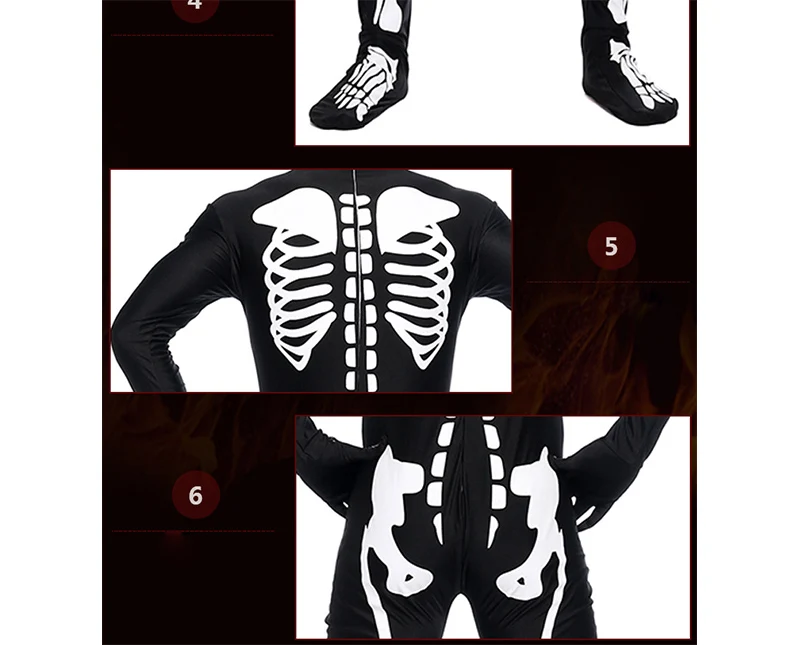 Комбинезон для взрослых мужской комбинезон с рисунком костей капюшоном нарядное