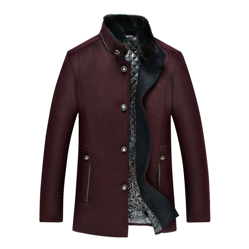 Новинка шерстяное пальто с воротником Мужская ветровка парки Тренч зимняя