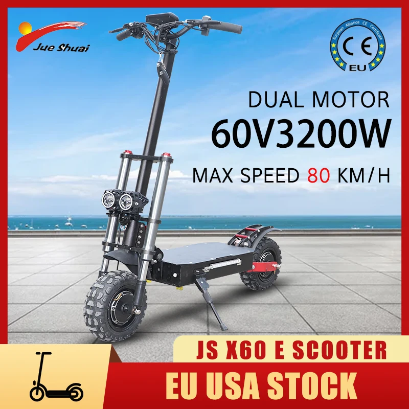 Verkauf 60V 3200W Elektro-scooter Erwachsene Mit Sitz Faltbare Trotinette ÉLectrique 80 KM/H Max Geschwindigkeit 200KG Max Last EU USA Lager
