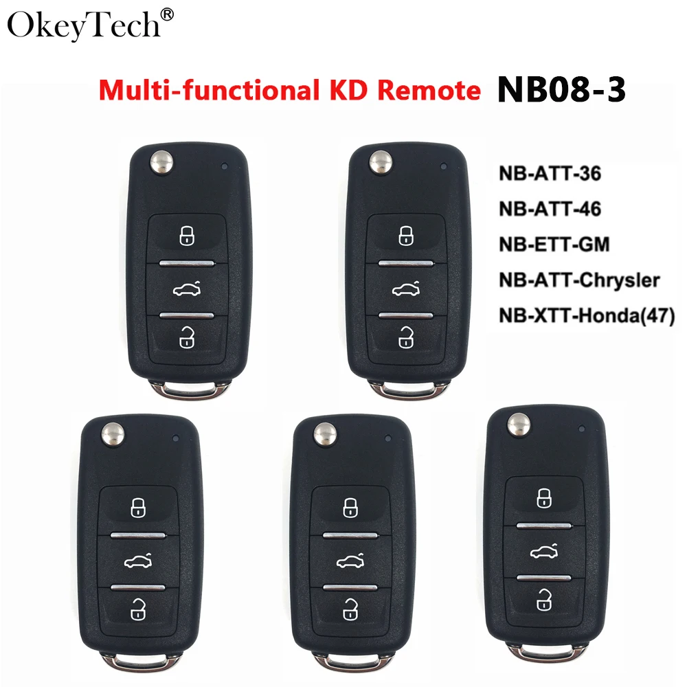 

OkeyTech 5 шт. URG200/KD900/KD-X2 ключевой программатор NB08-3/4 Универсальный многофункциональный KD мини-пульт дистанционного управления с чипом PCF