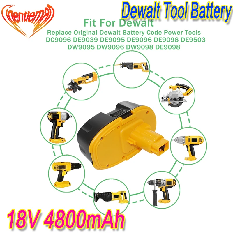 18 в 4800 мАч металл-гидридных или никель Мощность инструмент для Dewalt DC9096 DE9039 DE9095 DW9098