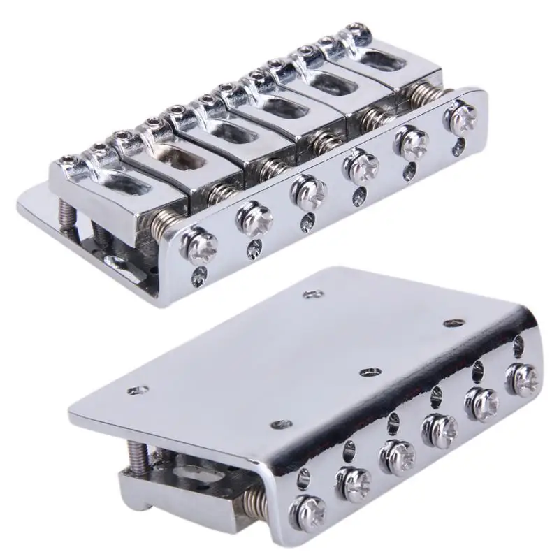 6 string 65mm metall fest hardtail sattel brücke top load gitarre saitenhalter mit 5 schrauben für elektrische gitarre zubehör free glo