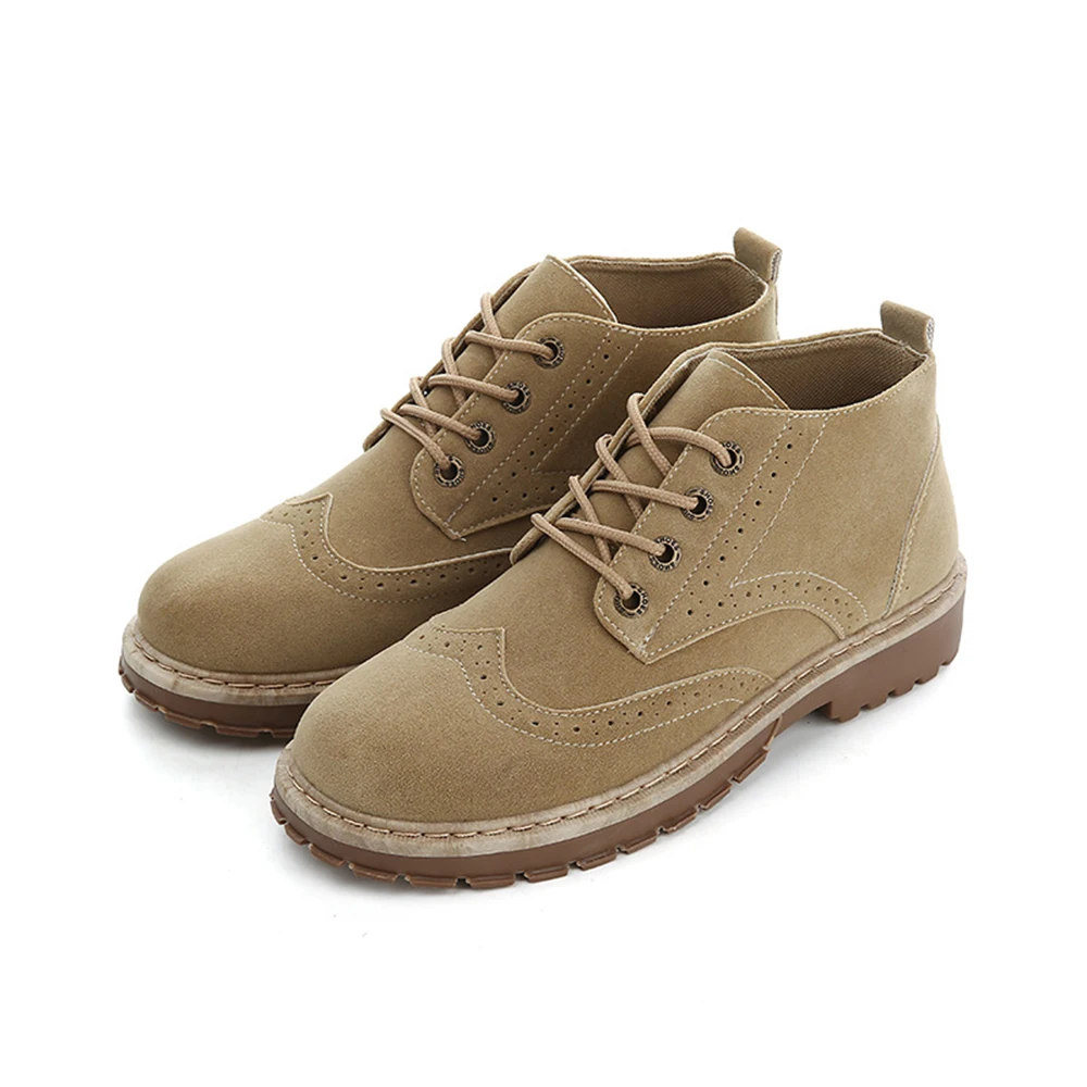 Высокие мужские ботинки с имитацией бархата утепленная Повседневная модная