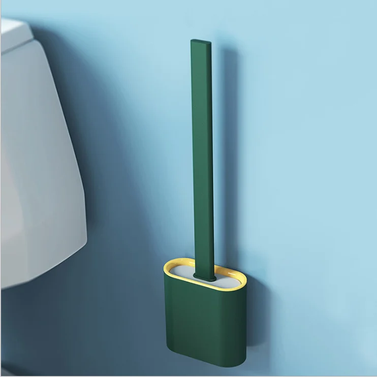 

Silicone Handle Bathroom Toilet Cleaning Brush Holder Flexible Toilet Brush Scrubber Revolutionary Cleaning Tool Accessories