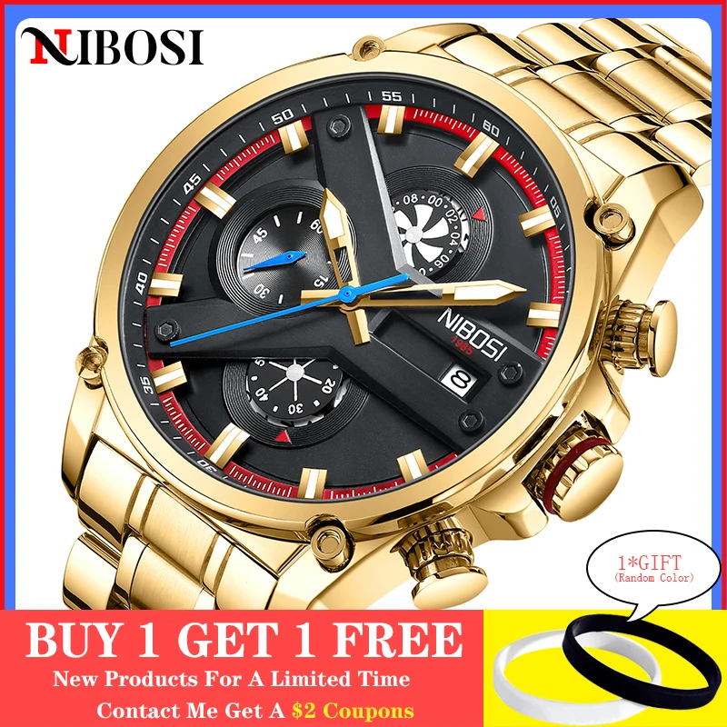 

Модные брендовые Роскошные мужские часы NIBOSI 2022, светящиеся водонепроницаемые наручные часы из нержавеющей стали, кварцевые часы для мужчин...