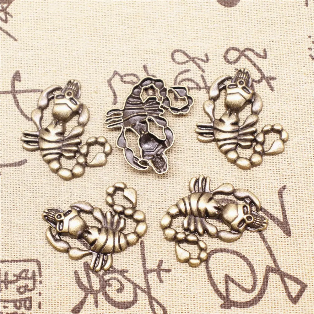 

Charm For Making Jewelry Pendants Antique Bronze Color Scorpion Skeleton 37x33mm 5pcs
