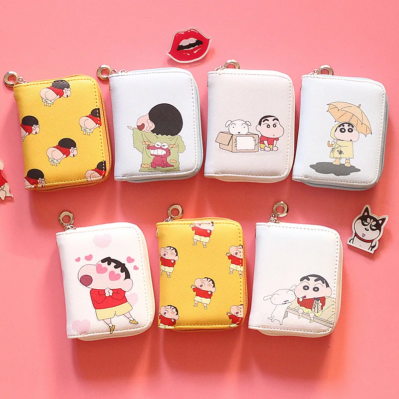 

13 Crayon Shinchan Coin Purse Cartoon Anime Female Girls Short Zip Wallet