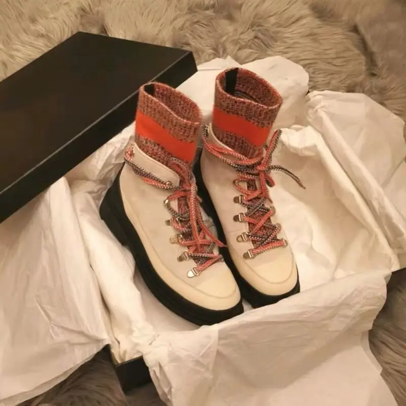 2020 Брендовые ботильоны женские ботинки носки осенние роскошные дизайнерские