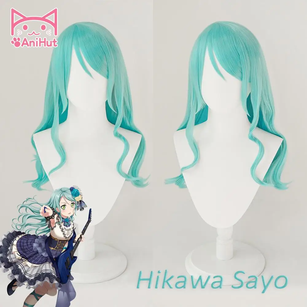 [Anihut】hikawa Sayo парик игра челка мечта! Парик для косплея синий синтетические