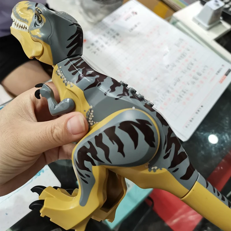 

28cm Jurassic Park Dinosaurs Figures Tyrannosaurus Indominus Rex I-Rex Dinosuar Assemble Building Blocks Bricks Kid Toys Set