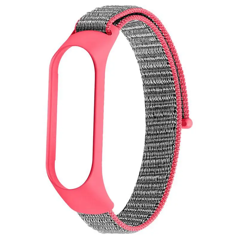 Electric pink OULUCCI нейлоновый ремешок для xiaomi mi band 4, спортивный дышащий ремешок, аксессуары, сменный ремешок для mi band 4/3, браслет - Цвет ремешка: Electric pink