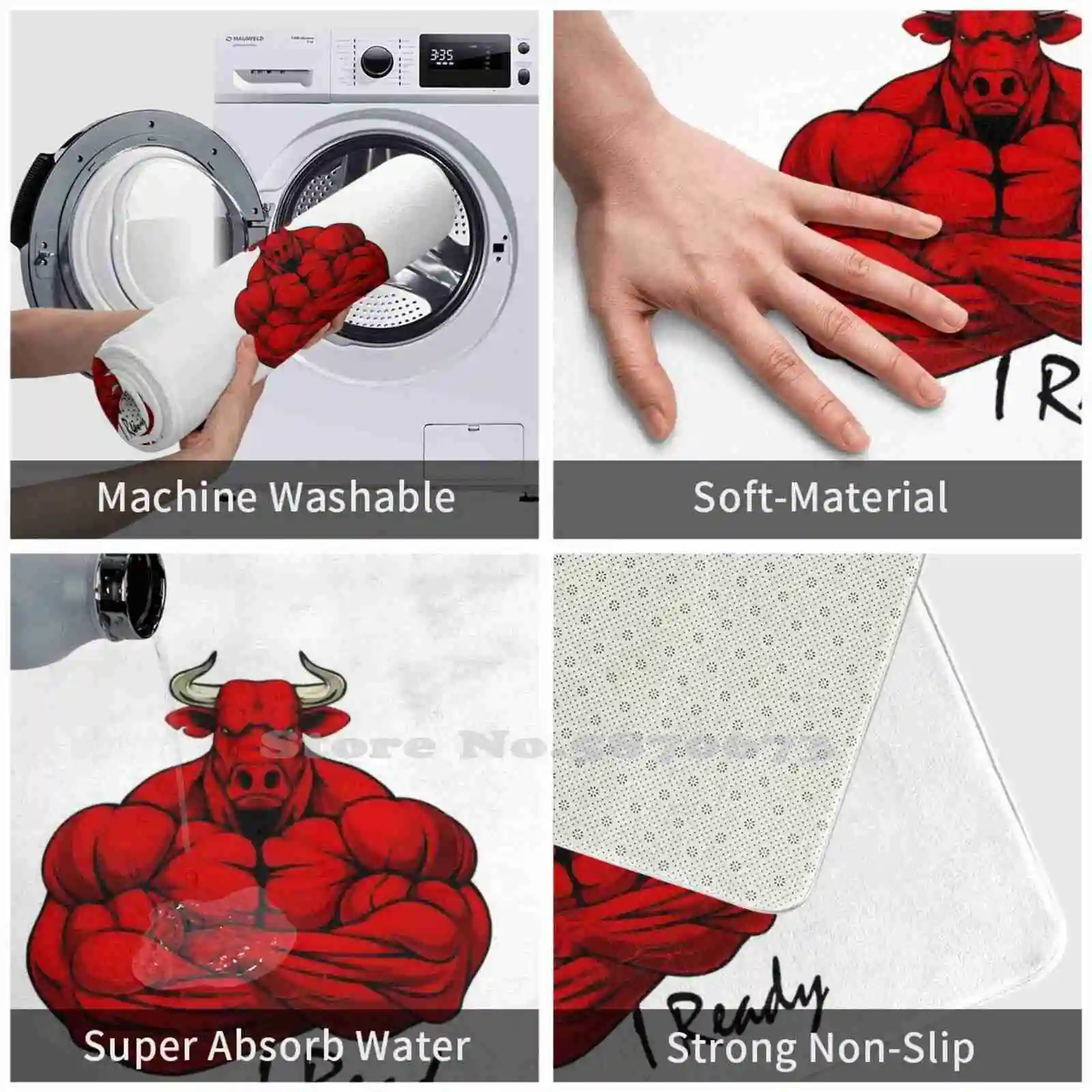 T - Shirt Gym / Workout Fitness Bodybuilding Shirts For Men Motivational Muscle Tshirt Soft Foot Pad Room Goods Rug |