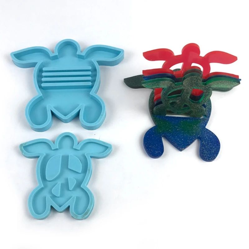 

5 Pcs/Set Tortoise Coaster + Stand Resin Mold Cup Mat + Holder Silicone Mould