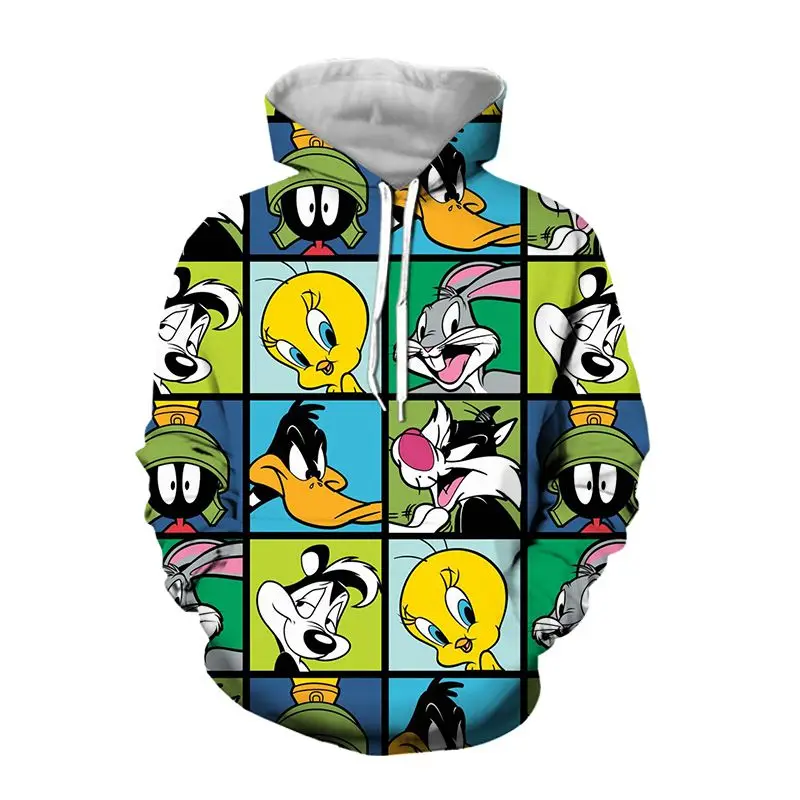 

cartoon looney tunes hoodie 3d print streetwear men oversize pullover fashion harajuku hooded sweatshirts clothing anime clothes